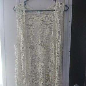 Beautiful Crochet Long Vest.  Never Worn.